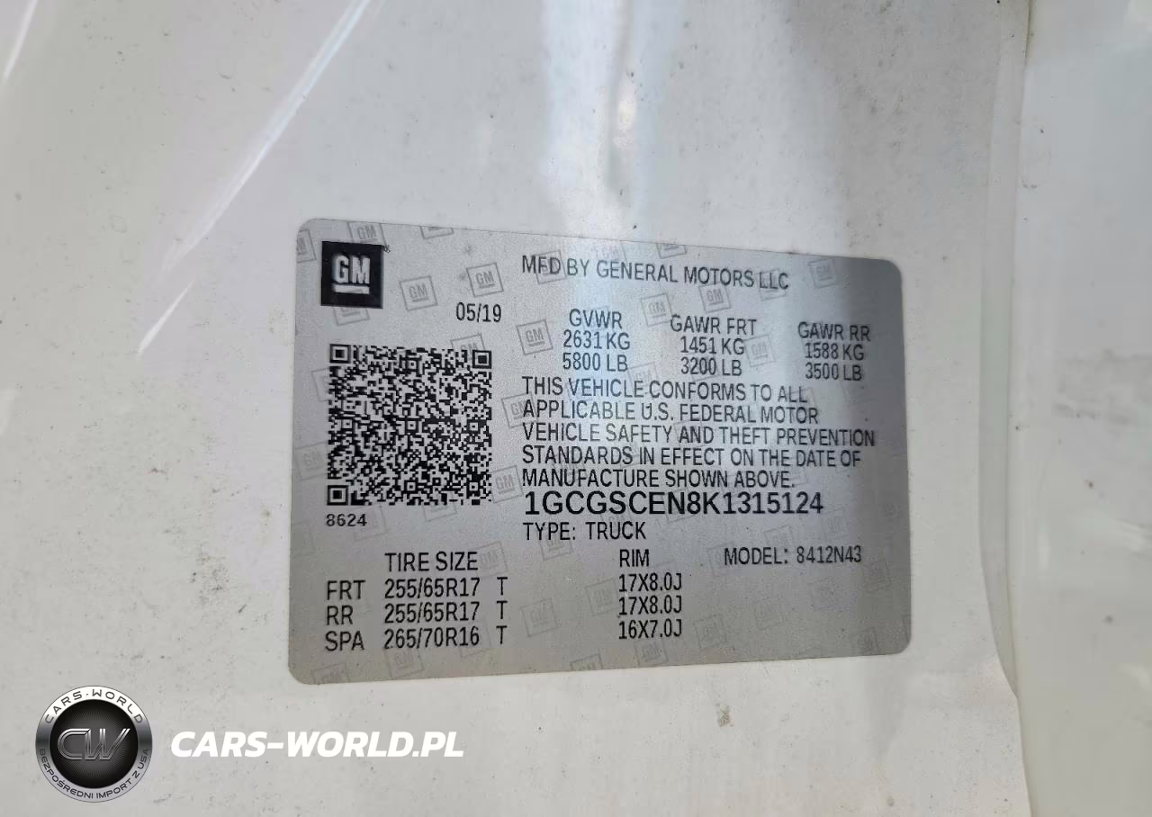 2019 Chevrolet Colorado Lt VIN:1GCGSCEN8K1315124 - 12