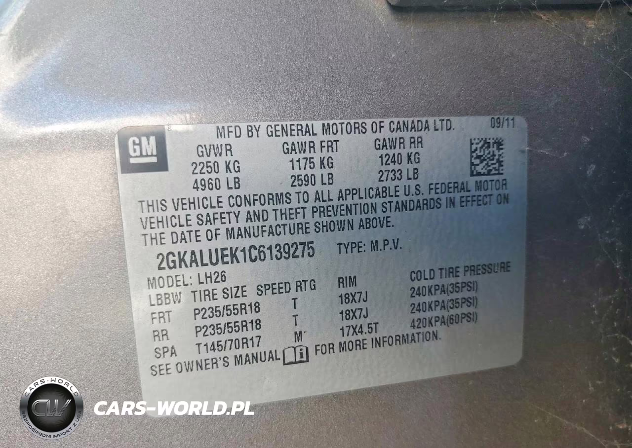 2012 GMC Terrain Slt VIN:2GKALUEK1C6139275 - 13