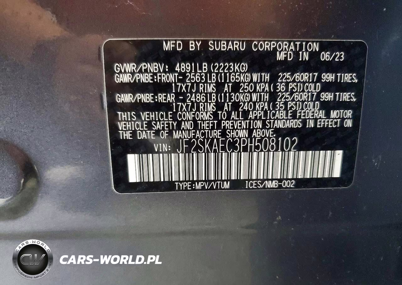 2023 Subaru Forester Premium VIN:JF2SKAEC3PH508102 - 14