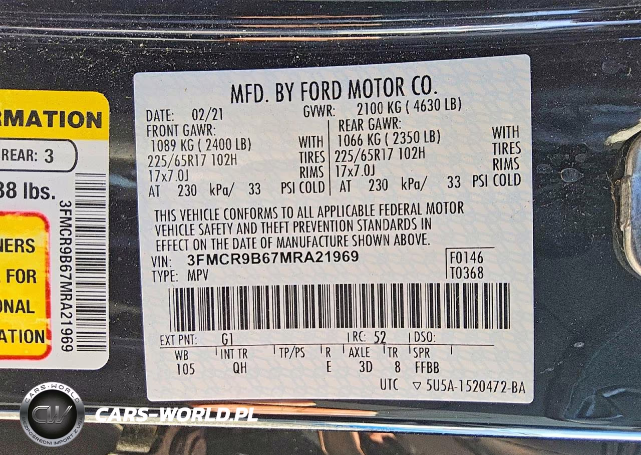2021 Ford Bronco Sport Big Bend VIN:3FMCR9B67MRA21969 - 13