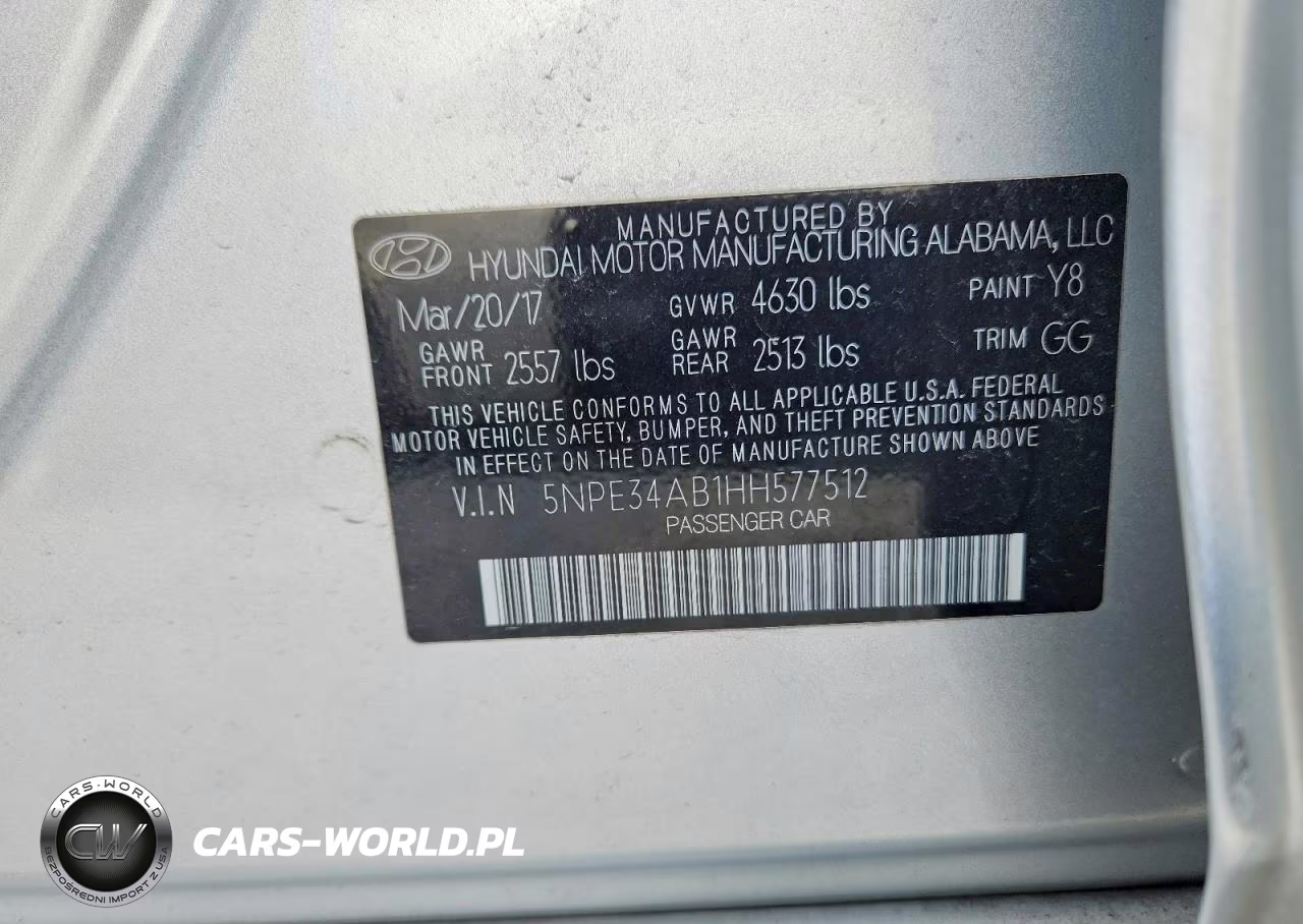 2017 Hyundai Sonata Sport VIN:5NPE34AB1HH577512 - 12