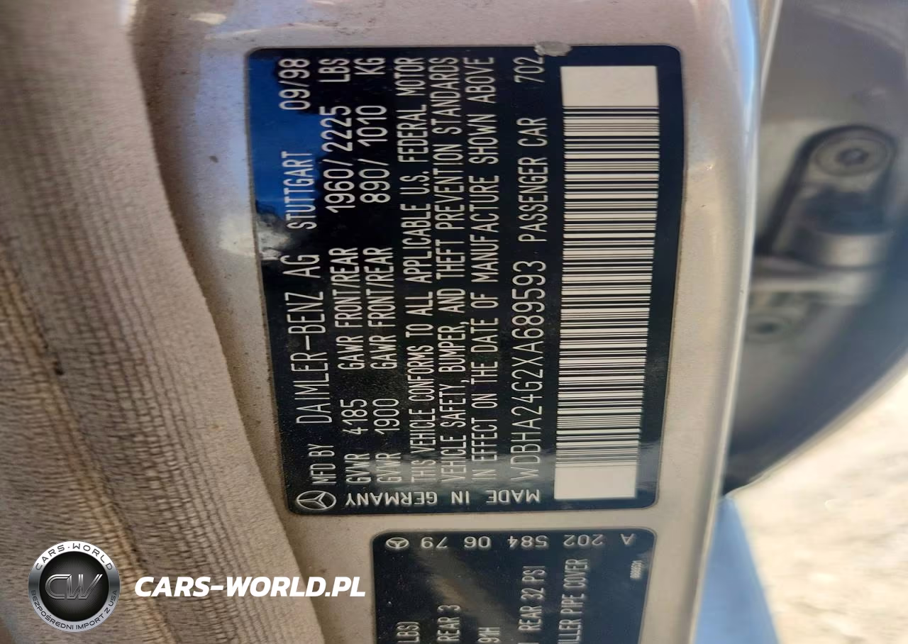 1999 Mercedes-Benz C 230 VIN:WDBHA24G2XA689593 - 12