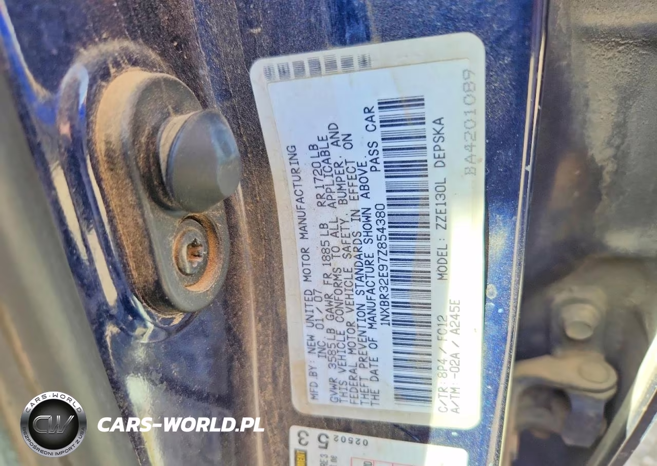 2007 Toyota Corolla S VIN:1NXBR32E97Z854380 - 12
