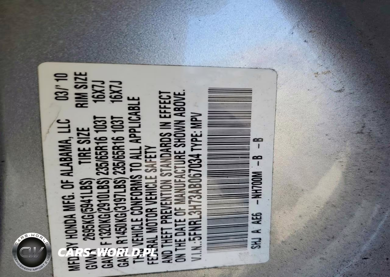 2010 Honda Odyssey Exl VIN:5FNRL3H73AB067034 - 13