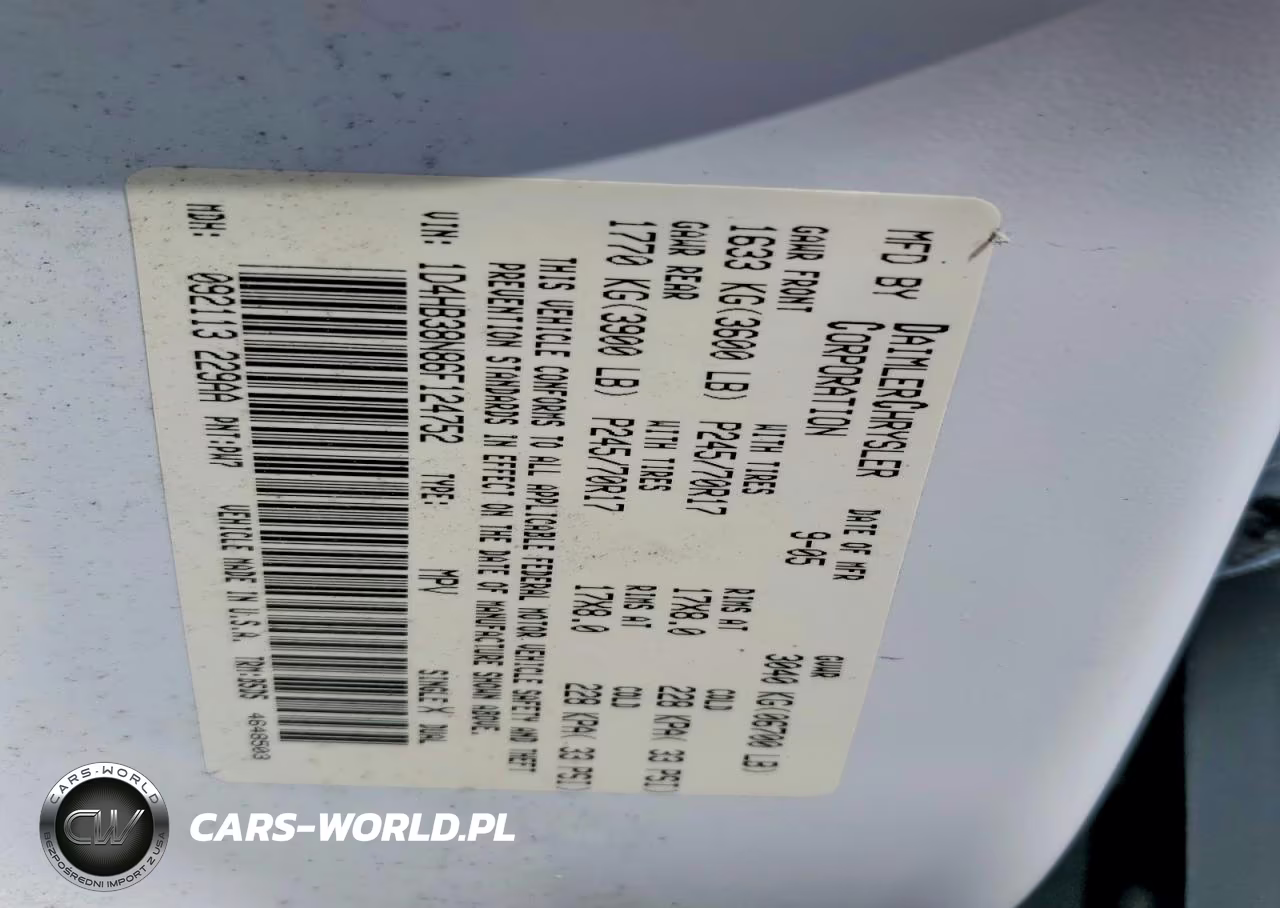 2006 Dodge Durango Sxt VIN:1D4HB38N86F124752 - 14