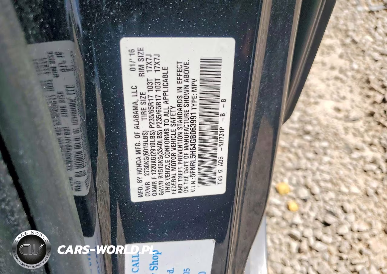 2016 Honda Odyssey Exl VIN:5FNRL5H64GB063991 - 13