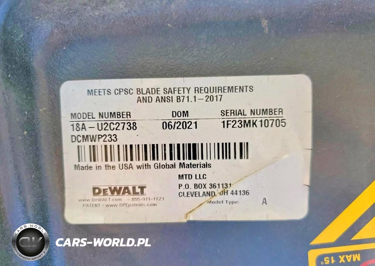 2027 Dewalt 26" Electric Mower VIN:0000001F23MK10705 - 10