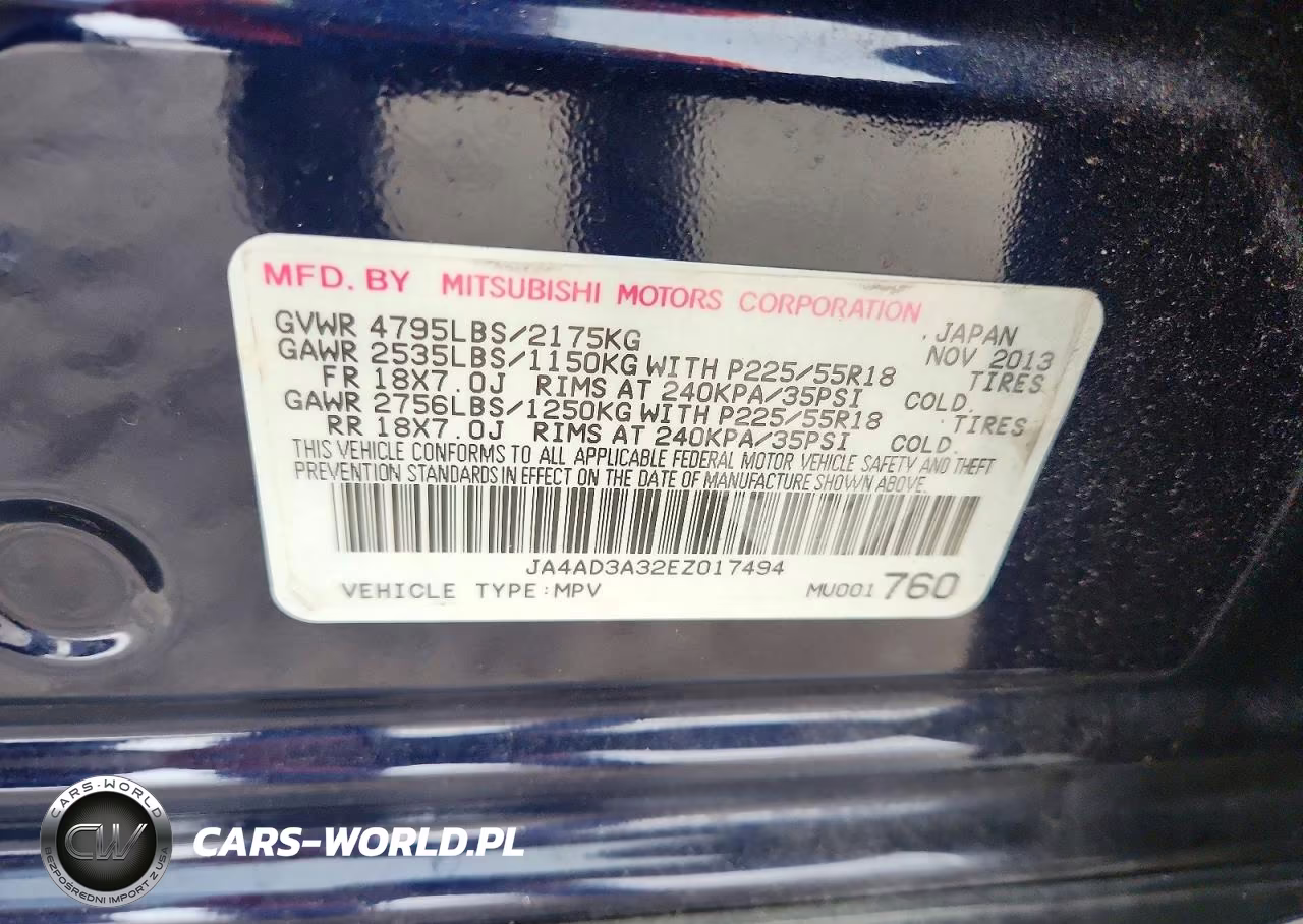 2014 Mitsubishi Outlander Se VIN:JA4AD3A32EZ017494 - 13