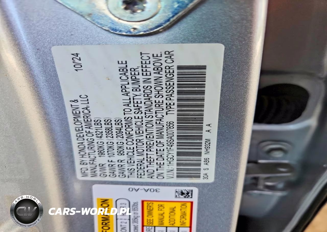 2025 Honda Accord Se VIN:1HGCY1F49SA007856 - 12