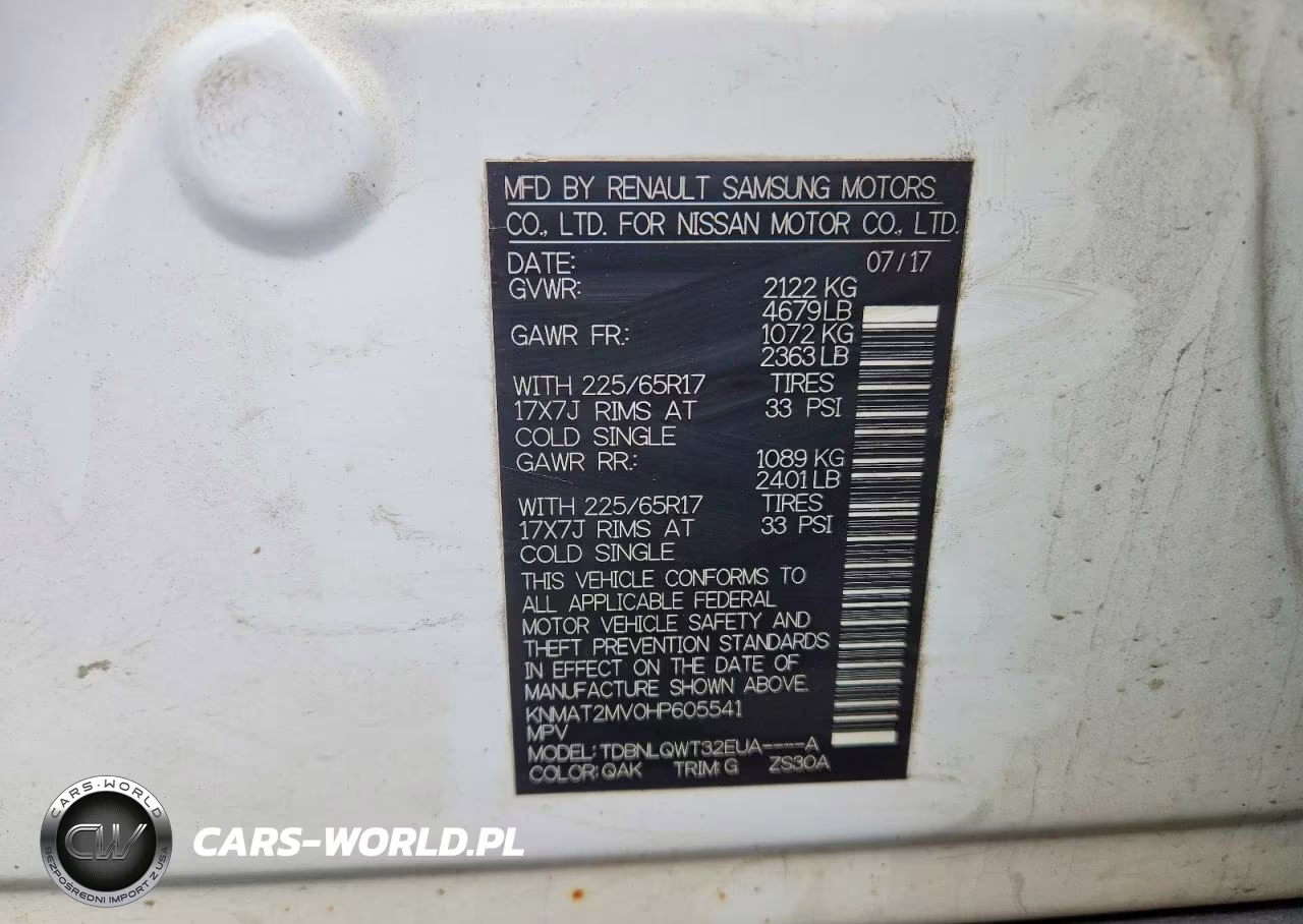 2017 Nissan Rogue Sv VIN:KNMAT2MV0HP605541 - 12
