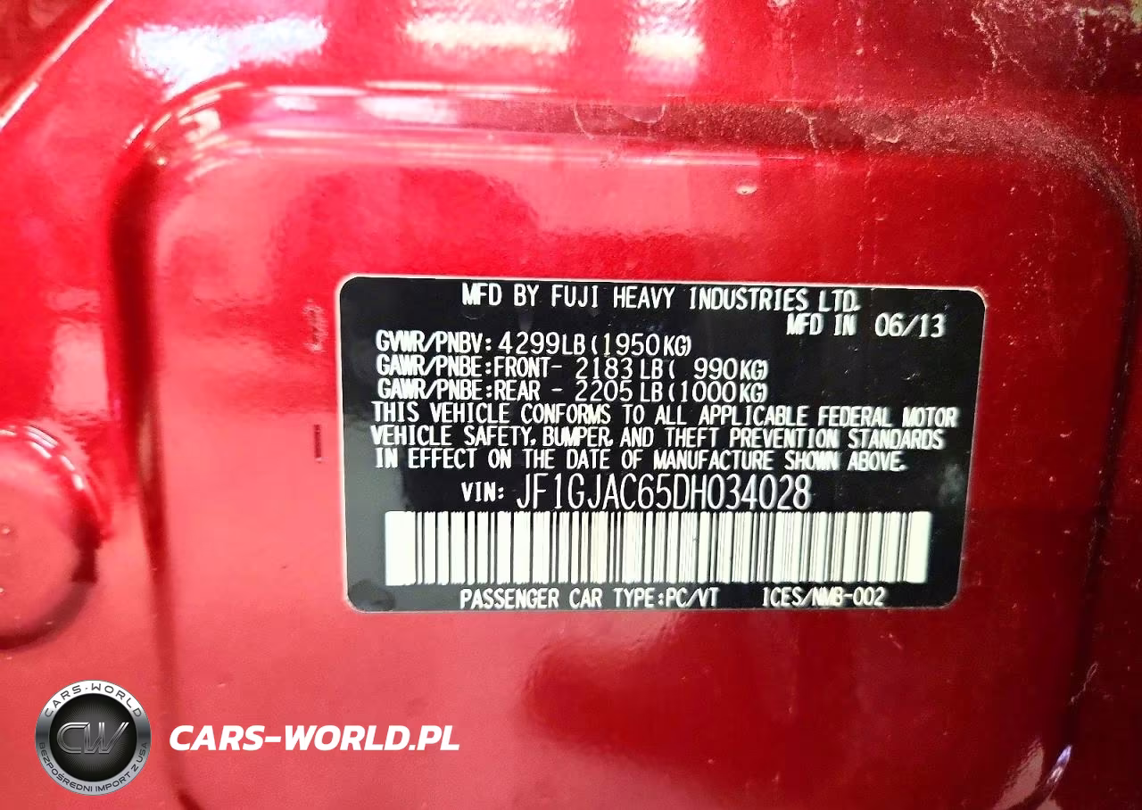 2013 Subaru Impreza Premium VIN:JF1GJAC65DH034028 - 12