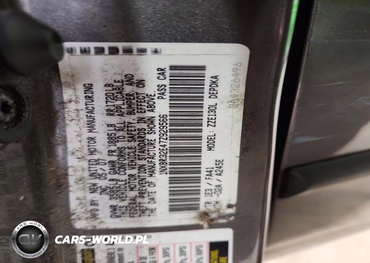 2007 Toyota Corolla Ce VIN:1NXBR32E47Z929566 - 12