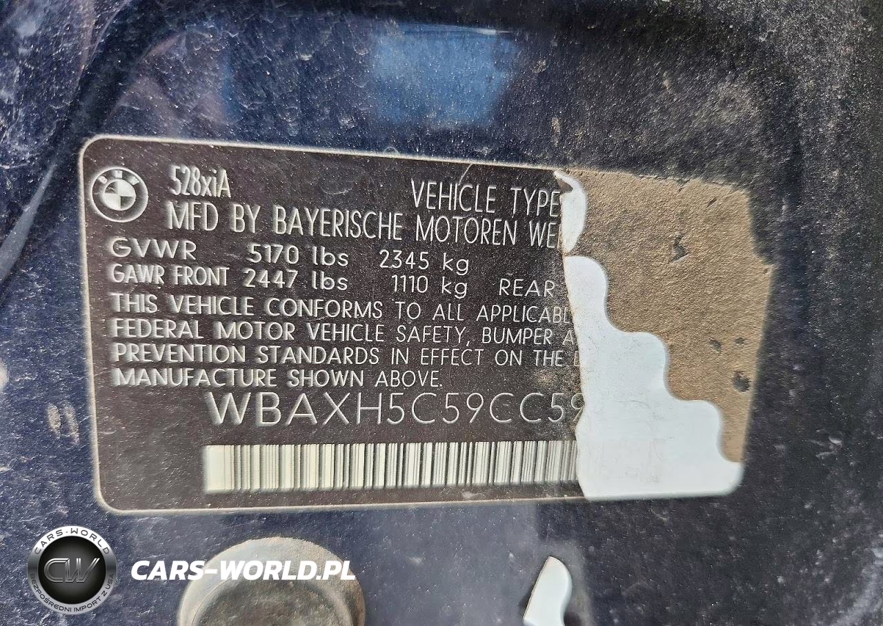 2012 BMW 528 Xi VIN:WBAXH5C59CC594938 - 12