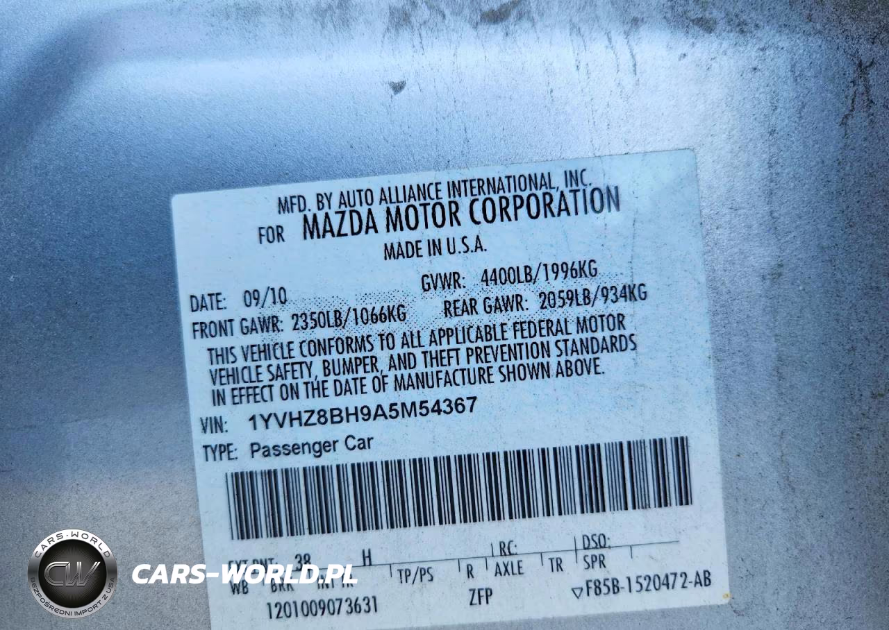 2010 Mazda 6 I VIN:1YVHZ8BH9A5M54367 - 12