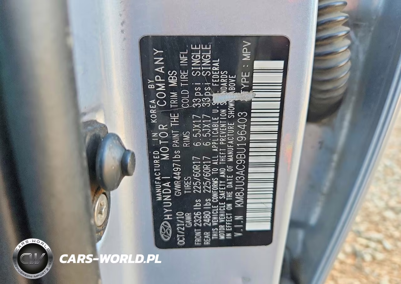 2011 Hyundai Tucson Gls VIN:KM8JU3AC9BU196403 - 14