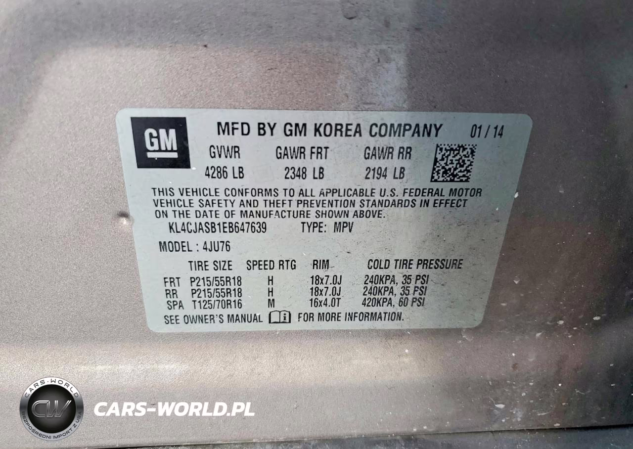 2014 Buick Encore VIN:KL4CJASB1EB647639 - 13