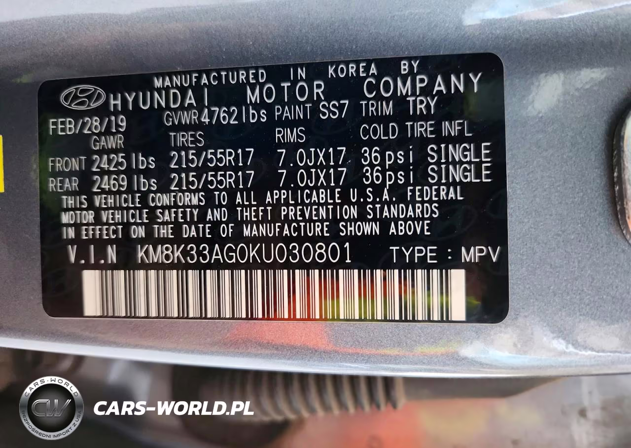2019 Hyundai Kona Limited VIN:KM8K33AG0KU030801 - 13