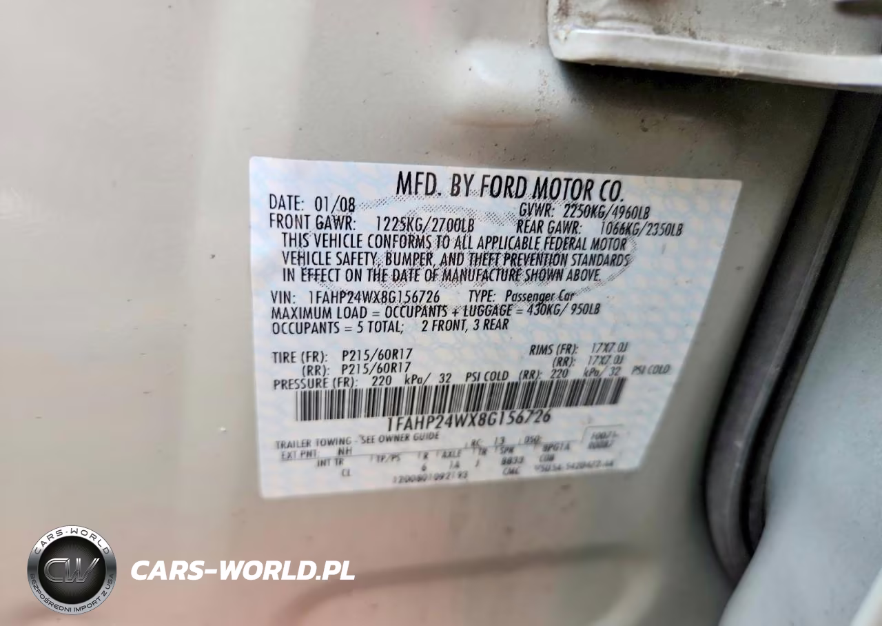2008 Ford Taurus Sel VIN:1FAHP24WX8G156726 - 12