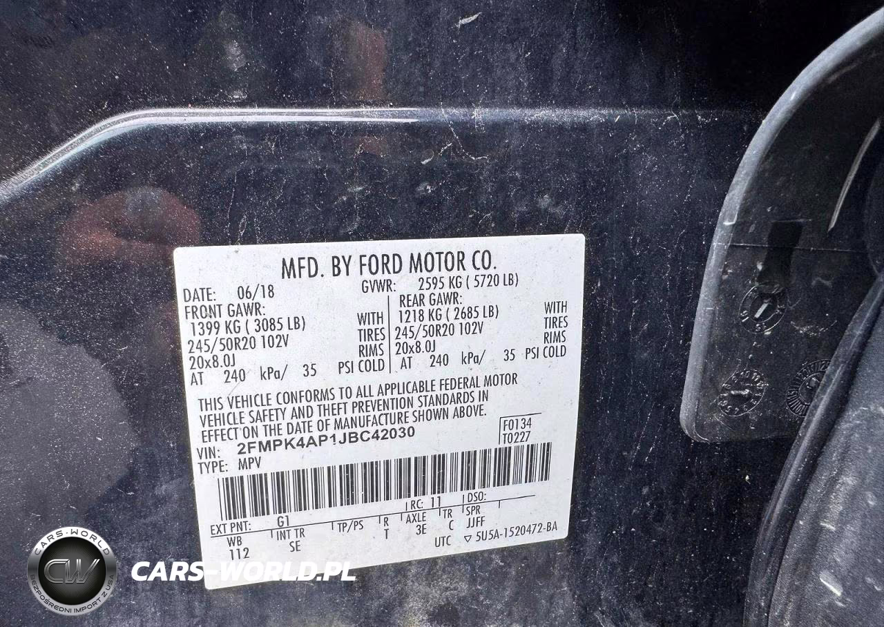 2018 Ford Edge Sport VIN:2FMPK4AP1JBC42030 - 13