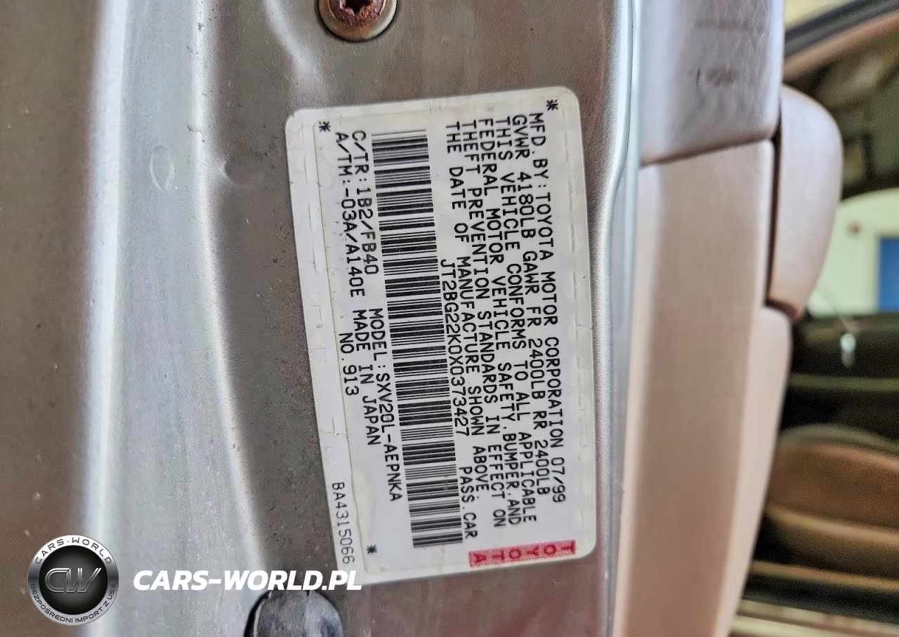 1999 Toyota Camry Le VIN:JT2BG22K0X0373427 - 12