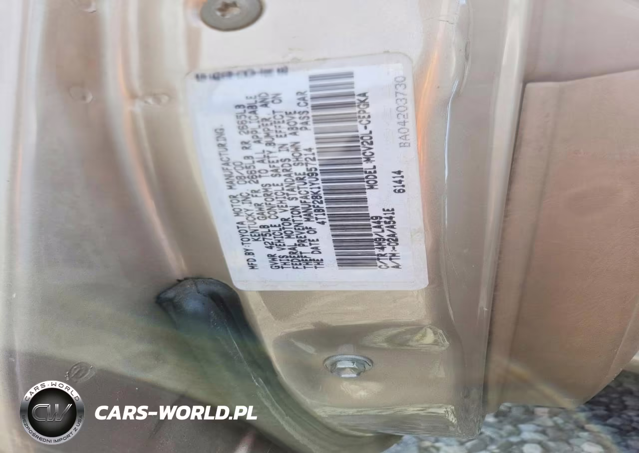 2000 Toyota Camry Xle V6 VIN:4T1BF28K1YU957214 - 12