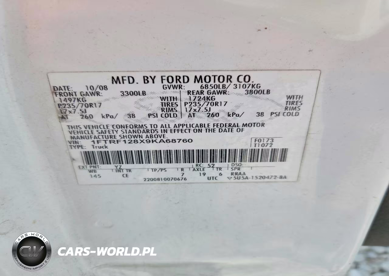 2009 Ford F150 VIN:1FTRF128X9KA68760 - 12