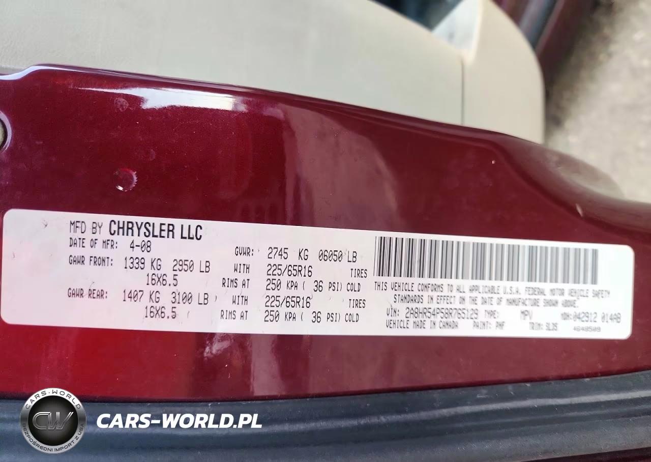 2008 Chrysler Town & Country Touring VIN:2A8HR54P58R765129 - 14