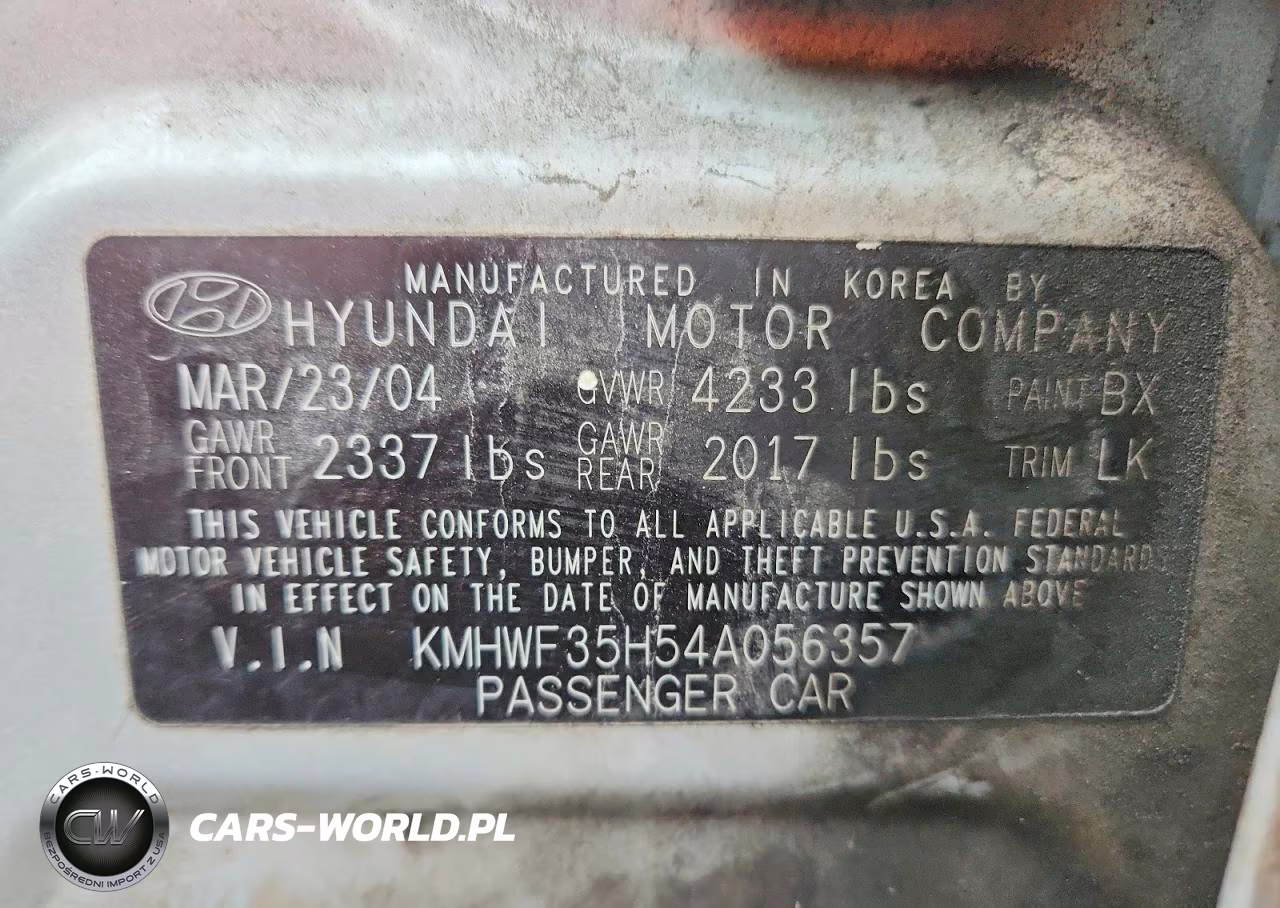 2004 Hyundai Sonata Gls VIN:KMHWF35H54A056357 - 13