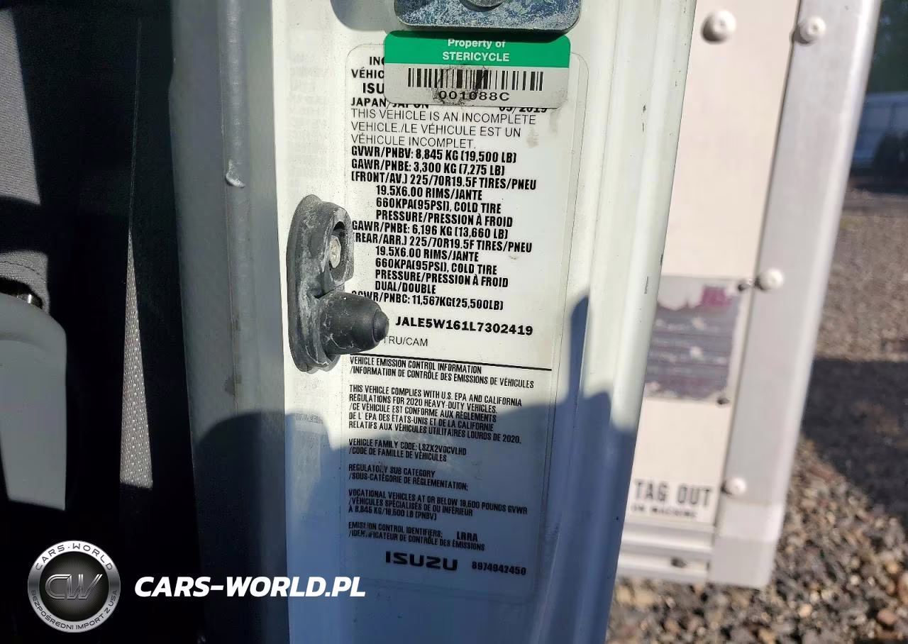 2020 Isuzu Nrr Box Truck VIN:JALE5W161L7302419 - 13