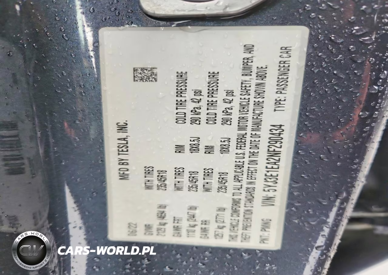 2022 Tesla Model 3 VIN:5YJ3E1EA2NF290434 - 12