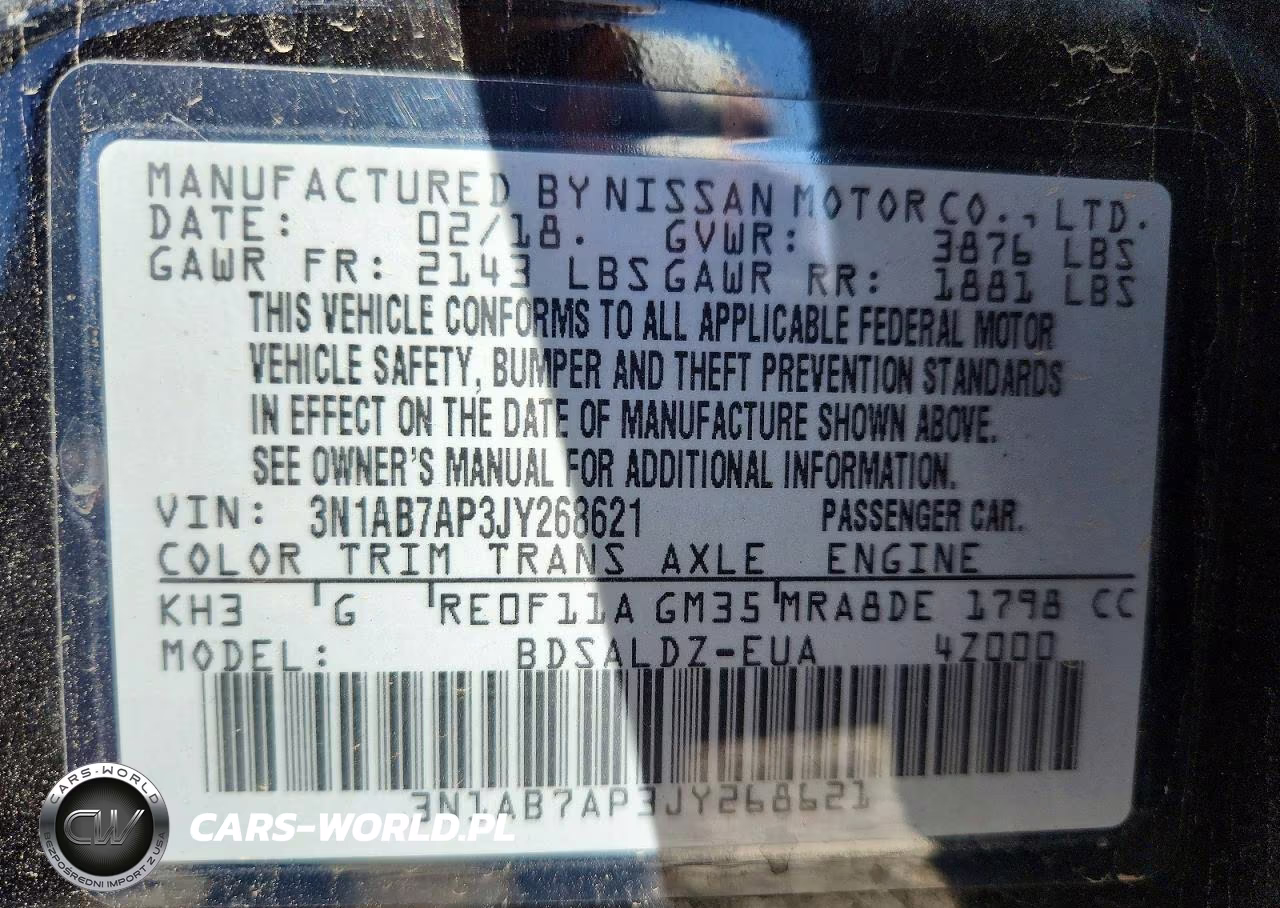 2018 Nissan Sentra Sv VIN:3N1AB7AP3JY268621 - 12