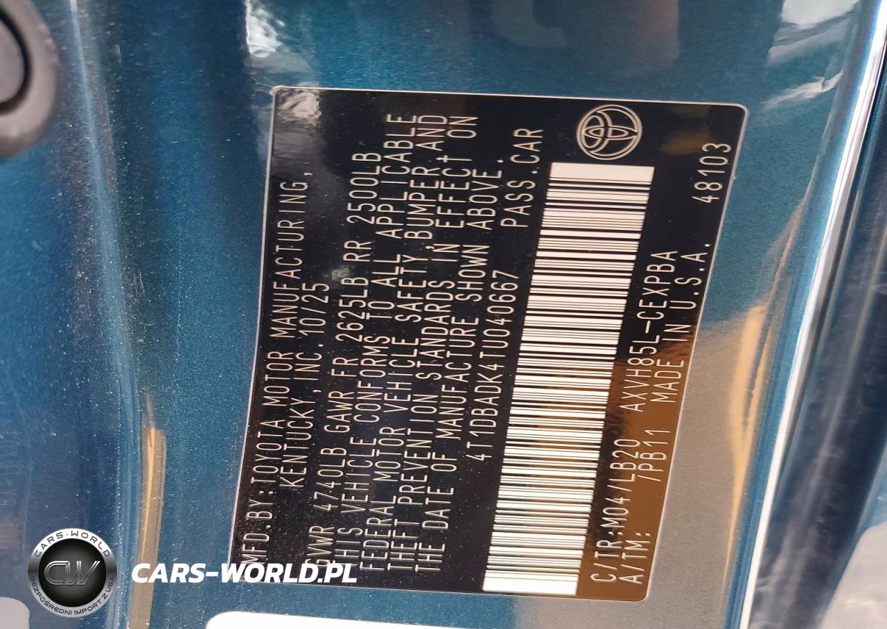 2026 Toyota Camry Xse VIN:4T1DBADK4TU040667 - 12