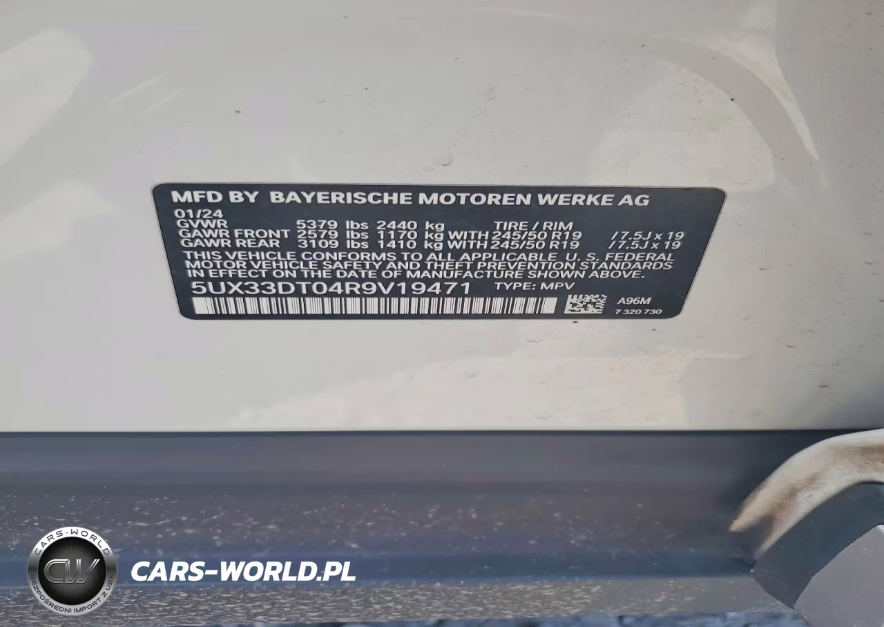 2024 BMW X4 xDrive30I VIN:5UX33DT04R9V19471 - 13