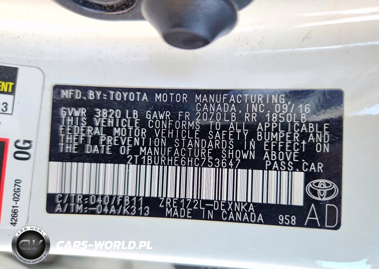 2017 Toyota Corolla Le VIN:2T1BURHE6HC753647 - 13