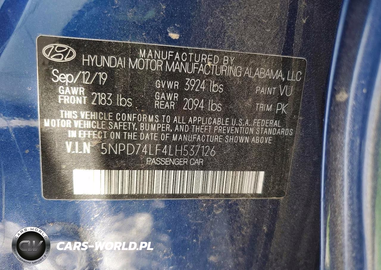 2020 Hyundai Elantra Se VIN:5NPD74LF4LH537126 - 12