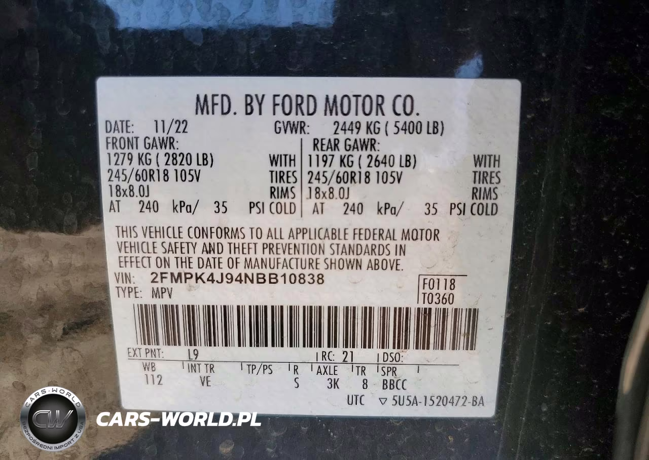 2022 Ford Edge Sel VIN:2FMPK4J94NBB10838 - 13
