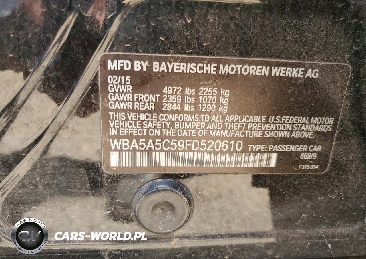 2015 BMW 528 I VIN:WBA5A5C59FD520610 - 12