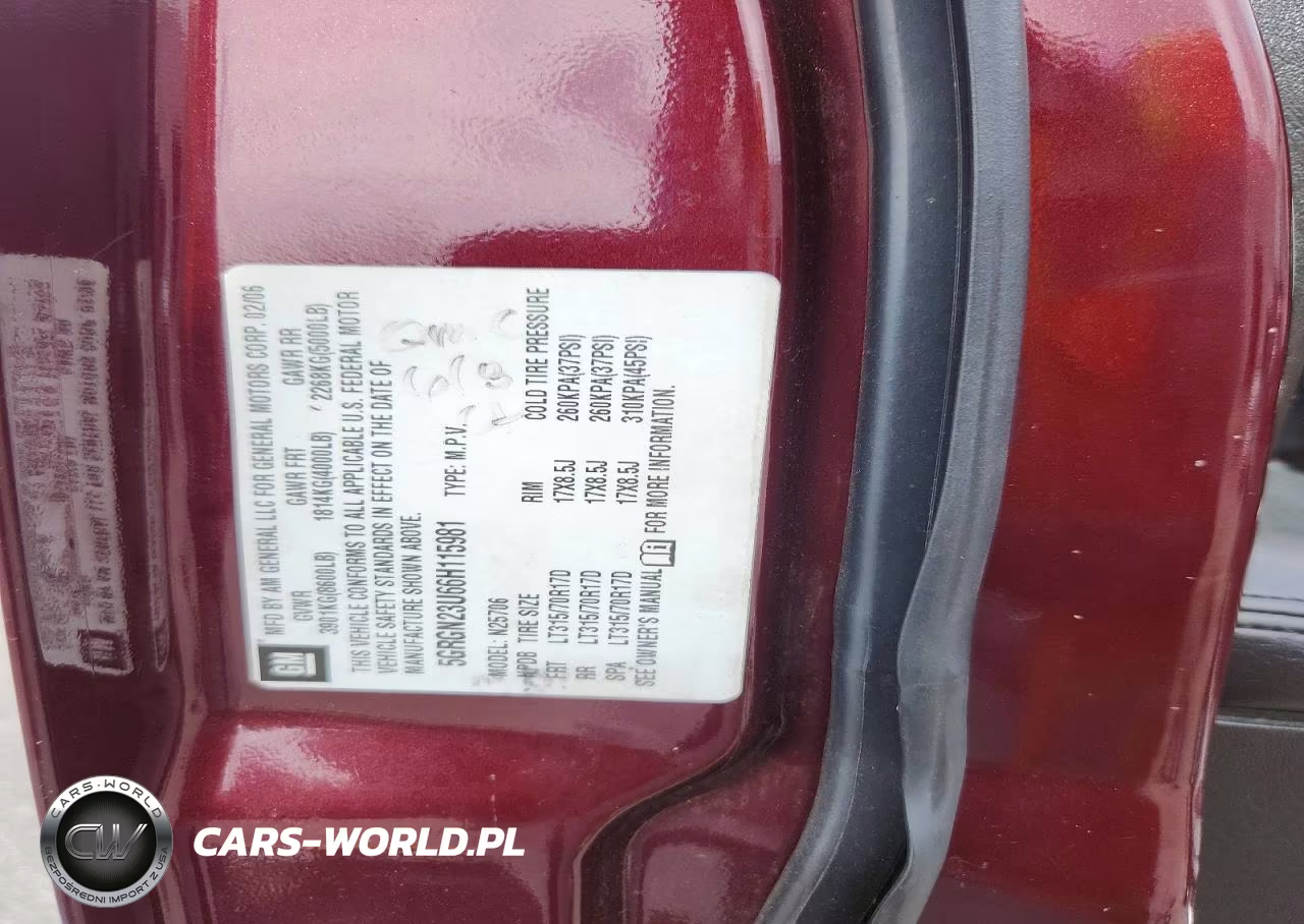 2006 Hummer H2 VIN:5GRGN23U66H115981 - 13