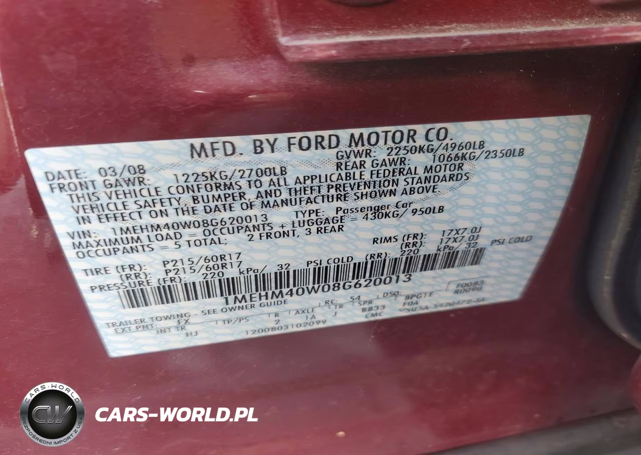 2008 Mercury Sable Luxury VIN:1MEHM40W08G620013 - 12