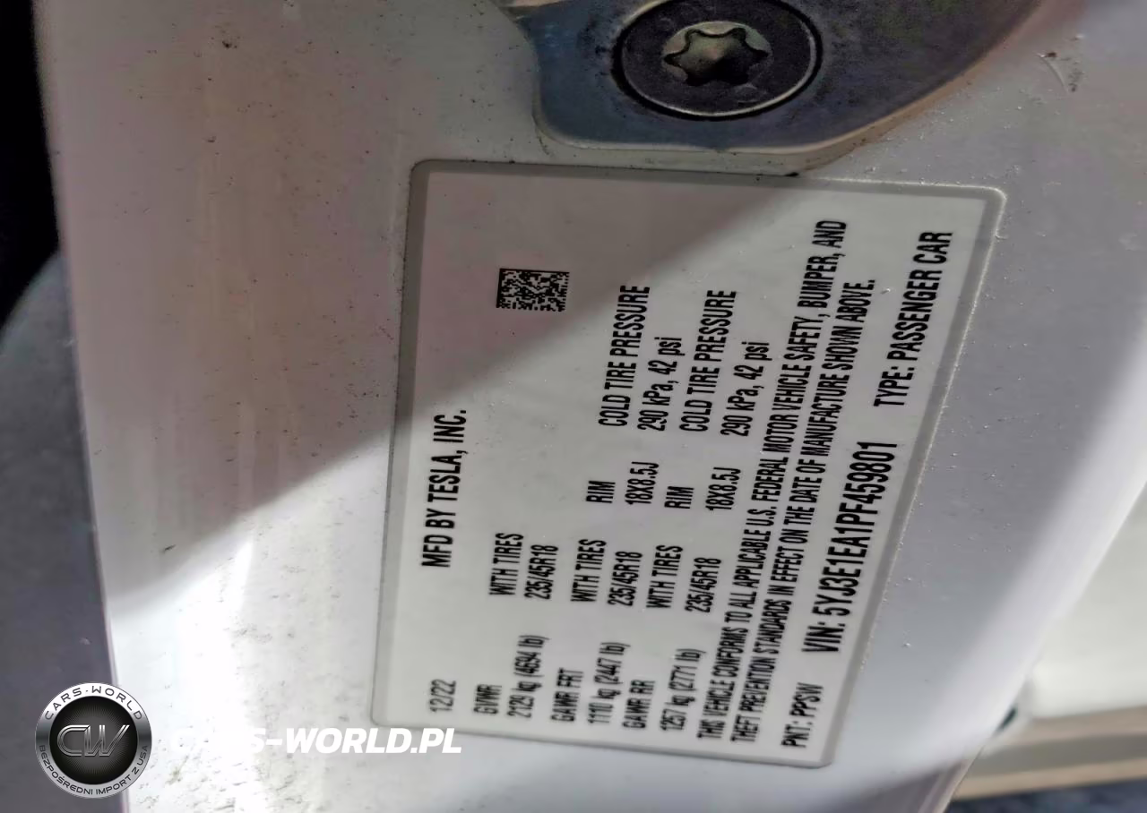 2023 Tesla Model 3 VIN:5YJ3E1EA1PF459801 - 12