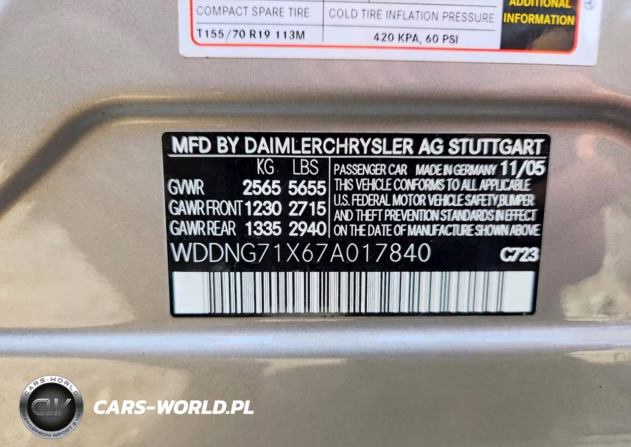 2007 Mercedes-Benz S VIN:WDDNG71X67A017840 - 12