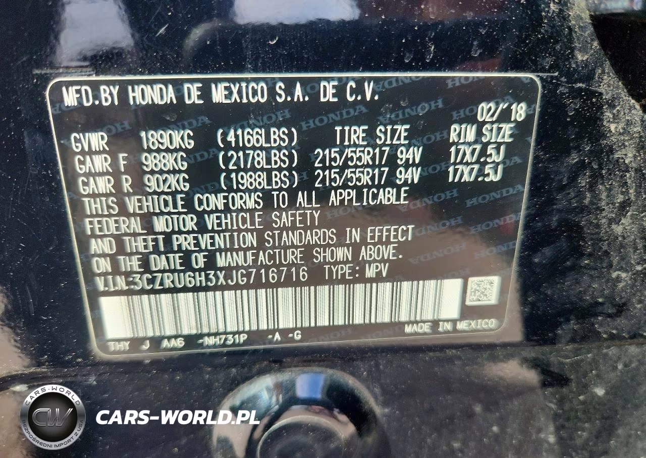 2018 Honda Hr-V Lx VIN:3CZRU6H3XJG716716 - 12