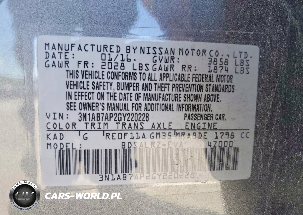 2016 Nissan Sentra Sr VIN:3N1AB7AP2GY220228 - 12