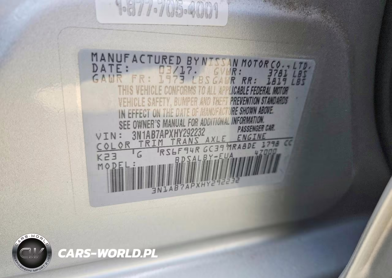 2017 Nissan Sentra S VIN:3N1AB7APXHY292232 - 13