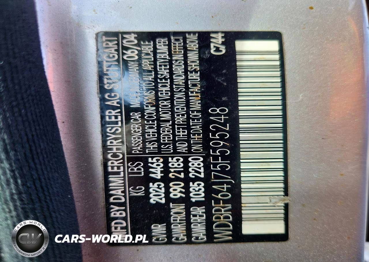 2005 Mercedes-Benz C 320 VIN:WDBRF64J75F595248 - 12