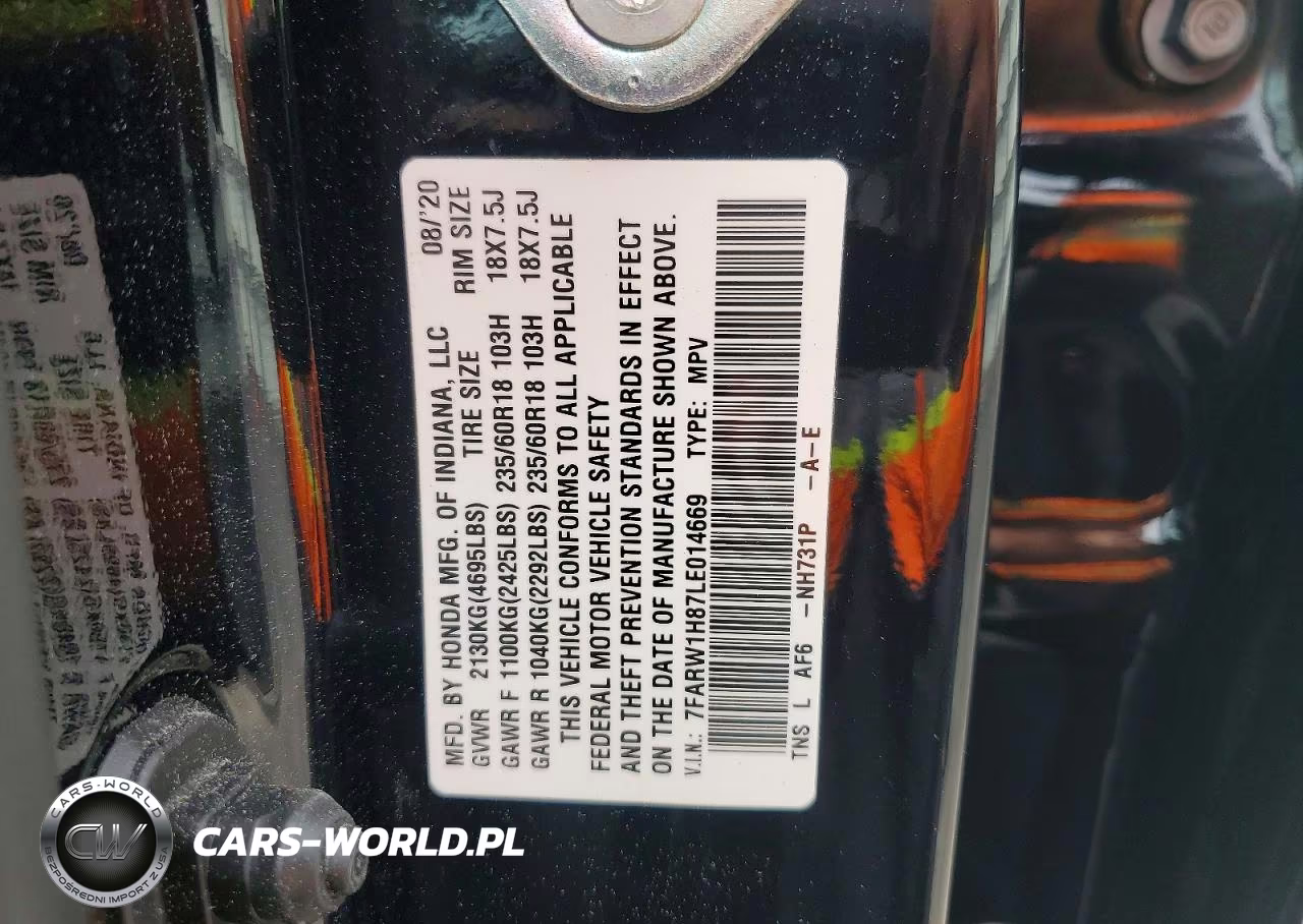 2020 Honda Cr-V Exl VIN:7FARW1H87LE014669 - 13