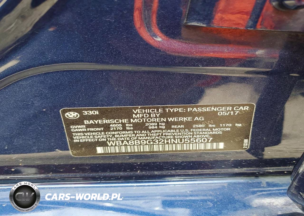 2017 BMW 330 I VIN:WBA8B9G32HNU55607 - 12