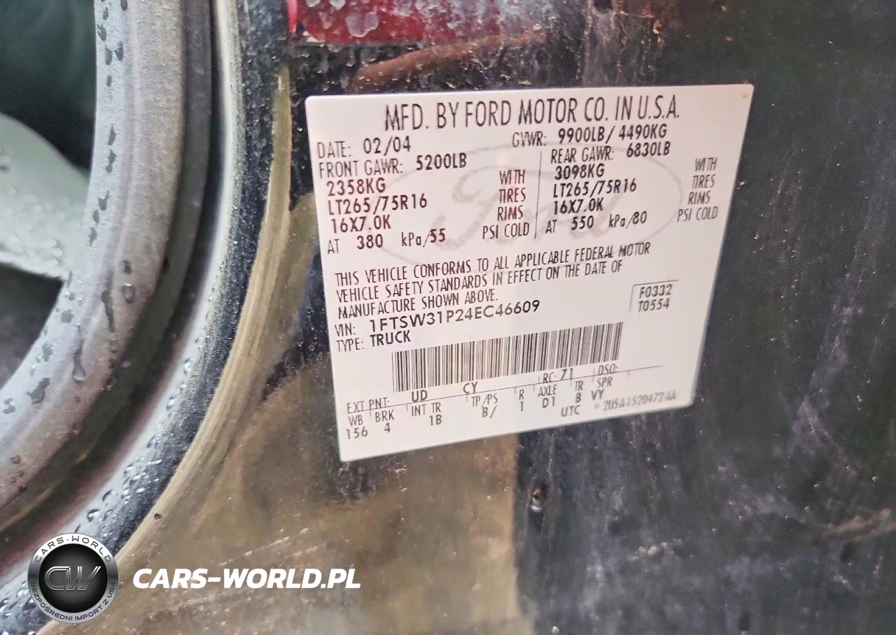 2004 Ford F350 Srw Super Duty VIN:1FTSW31P24EC46609 - 13