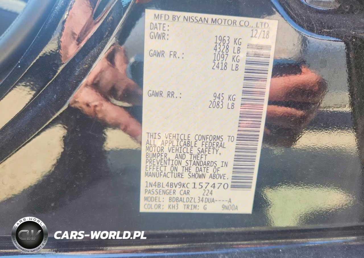 2019 Nissan Altima S VIN:1N4BL4BV9KC157470 - 13