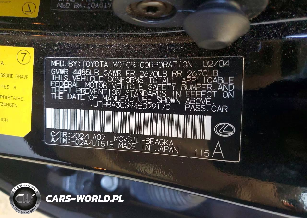 2004 Lexus Es 330 VIN:JTHBA30G945029170 - 12